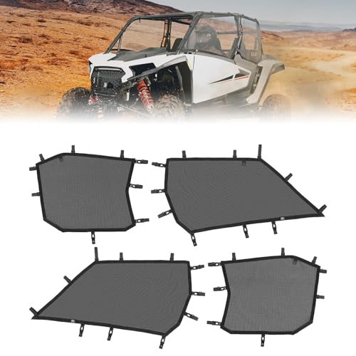KEMIMOTO 2024/2025/2026 XP 4 1000 Window Mesh Net 4 Seater XP 1000 Side Soft Windshield Compatible with 2024/2025/2026 Polaris RZR XP 4 1000 Accessories Mesh Window Sun Shade Net UTV