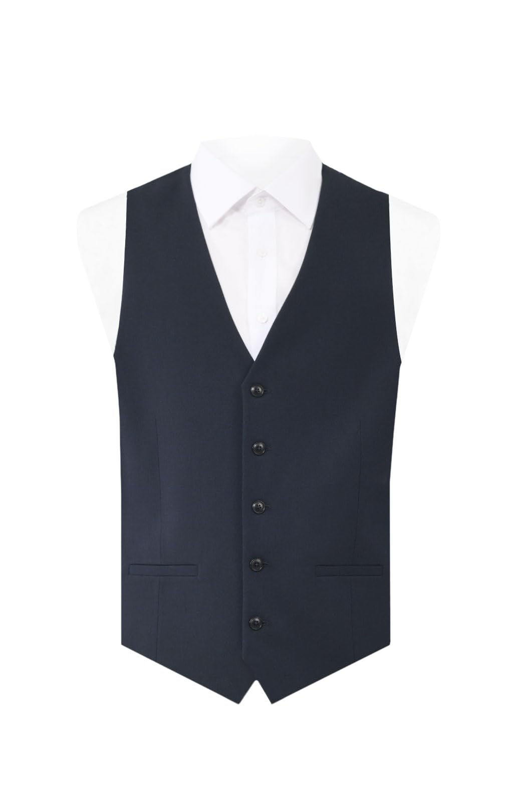 Dobell Mens Navy Waistcoat Regular Fit 5 Button-M (38-40in)