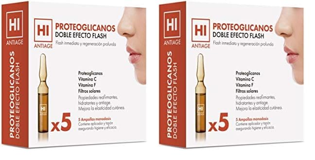 Ampollas Proteoglicanos Doble Efecto Flash-10 Mililitros (Paquete de 2)