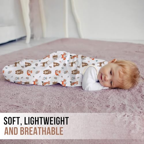 Image of Mama Cheetah Baby Sleep Sack 0.5 TOG, 100% Organic Cotton Baby Wearable Blanket with Two-Way Zipper, Swaddle Transition Sleeping Bag for Infant Toddler Boy Girl, 24-48 Month | Breathable, Lightweight, Soft 100% Organic Cotton, GOTS & OEKO-TEX Certified, Baby Essential by Mama Cheetah