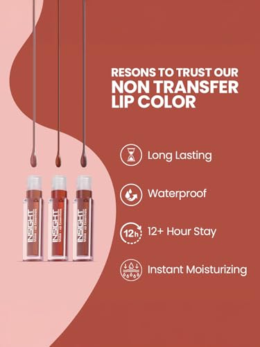 Image of INSIGHT Non Transfer Liquid Lipstick Kit - Nudes (Pack of 3) | Waterproof | Matte Finish | Transfer & Smudge Proof | Lightweight | 12 Hr Wear| Highly Pigmented 12 g