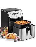 JOYOUNG Air Fryer 5.8QT Detachable Double Basket Air Fryers 1700W 13-in-1 Presets Airfryer One Touch LED Touchscreen Air Fryer Toaster Oven with Recipe