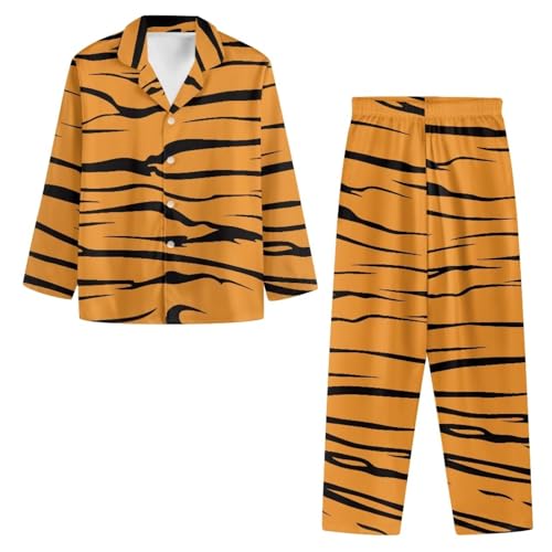 Suit Button 2-Piece Sleepwear for Men with Long Sleeve and Notch Collar Set Soft and Stretchy Sleepwear2