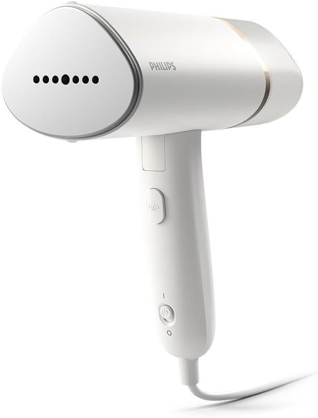 Philips 3000 Series Handheld Steamer Compact and Foldable 1000W Power Up to 20g/min Steam Ready in 30 Seconds Safe for All Fabrics No Ironing Board Needed (STH3020/16)