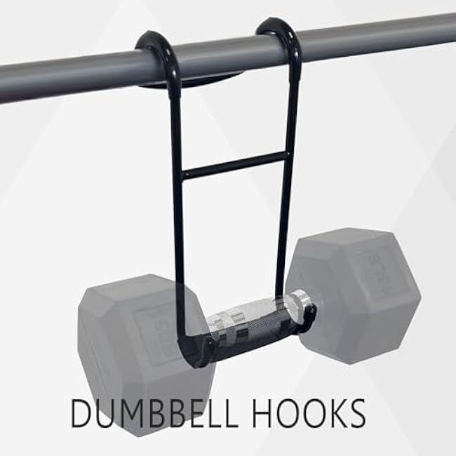 KORIKAHM Dumbbell Spotter Hooks Pair,Heavy Duty Steel Dumbbell Hooks Safety Connector for Barbell Bench Press Workout