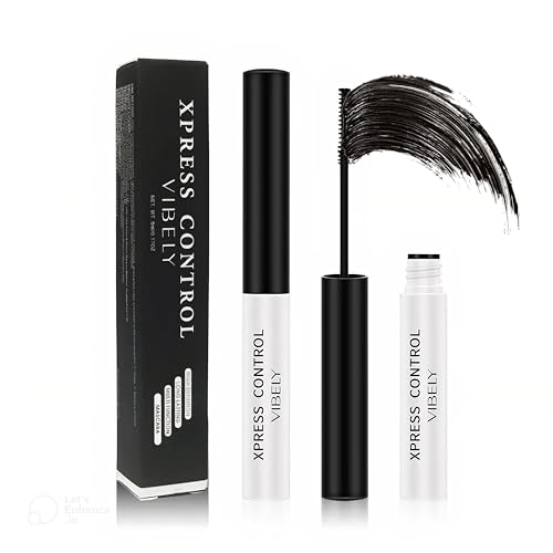 Vegan 4D Fiber Curling, Thick, Long Lasting, Waterproof Lengthening Mascara for Stunning Eyelashes - Organic Cruelty-Free Make-Up - Liquid Mascara - All Day Wear