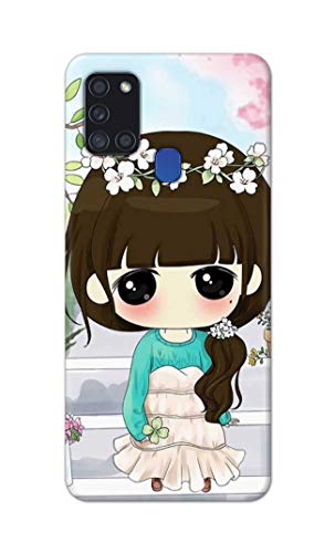 Image of PRINTFIDAA Cartoon Girl Printed Designer Hard Back Case Cover for Samsung Galaxy A21S, SM-A217F / DS, SM-A217M / DS, SM-A217F / DSN -(SS) MVN1009
