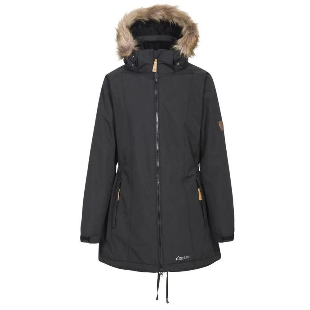 Trespass Women's Black / Celebrity Insulated Longer Length Parka Jacket (Xxl) (Black)