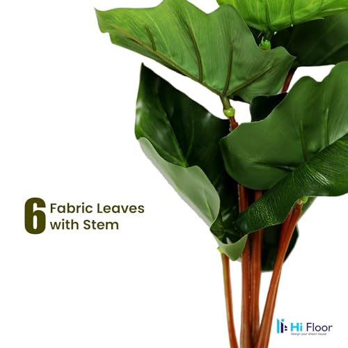 Image of Enhance Your Space with Artificial Leaf Decor Foliage for Stunning Interiors Decorative Items for Home;Office; Room; Living Room; Table; (Without Vase) (Pack of 2, Green 2)