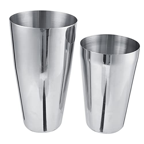 Generic Juego de Coctelera de Acero Inoxidable, Artículos de Bar para Mezclar y Agitar, Duraderos y Elegantes, para Bares Camareros Domésticos (800/600ML)