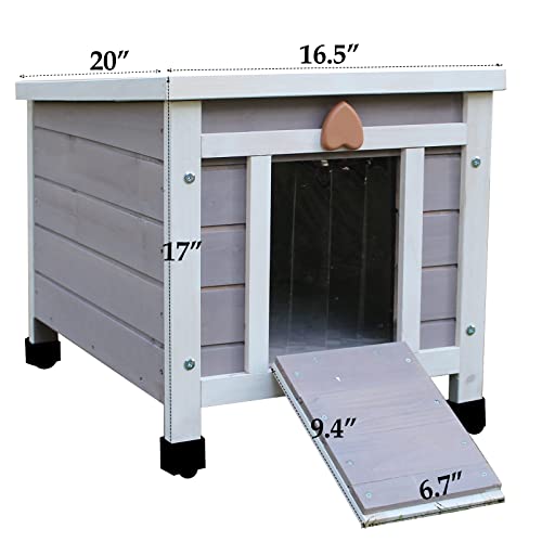 Rockever Cat House Outside, Feral Cat House Outdoor Weatherproof Rabbit Hutch Small, Wooden Small Pet House And Habitats #TOP1