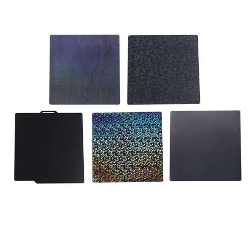 Strong Magnetic 257x257mm PEI Build Plate Kit with PET PEO PEY Transfer Films for 3D Printer, Wide Filament Compatibility, Unique Bottom Pattern, Versatile Use