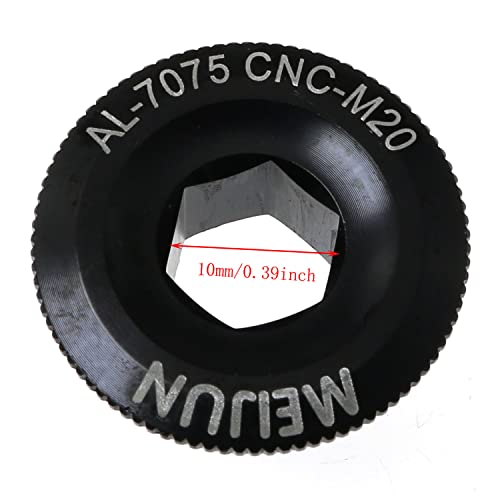 RLECS M20 Crankset Arm Bolt Aluminum Alloy Bicycle Crank Arm Screws Crank Fixing Bolt Mountain Bike Crank Cover Screws Cycling Parts, Black - Thumbnail 3
