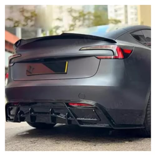 Diffuseur de lèvre arrière Tesla Model 3 Y en carbone mat style Highland - 6