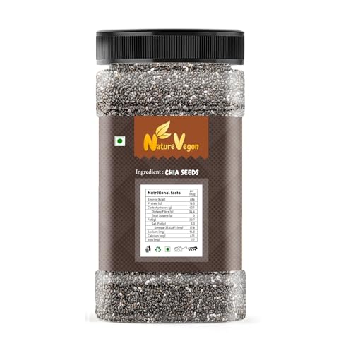 Image of Nature Vegon Chia Seed Natural Edible Seeds | Rich Fiber Source | Versatile Kitchen Use | Daily Meal Preparation Support (200gm)