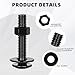 OUSCHR 3/8-16 x 3 Carriage Bolt Kit, Stainless Steel 304 Carriage Bolts Screws with Hex Nuts & Flat Washers, Round Head Square Neck, Full Thread, Black Finish, 4 Sets