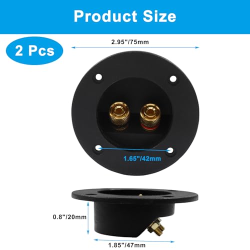 Terminales de caja para altavoz Litoexpe 2 vías redondos 3 pulg miniatura 3