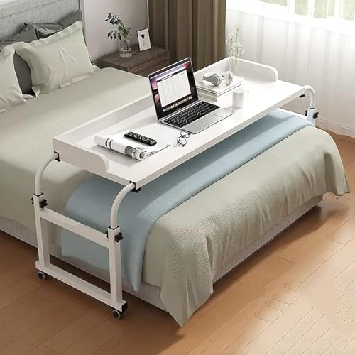 Table de lit extensible avec roulettes et poste de travail informatique mobile réglable