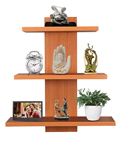 Image of TRUEBOND Wall Decor Shelf /Rack Set of 3 Shelve (3, Eco Teak)