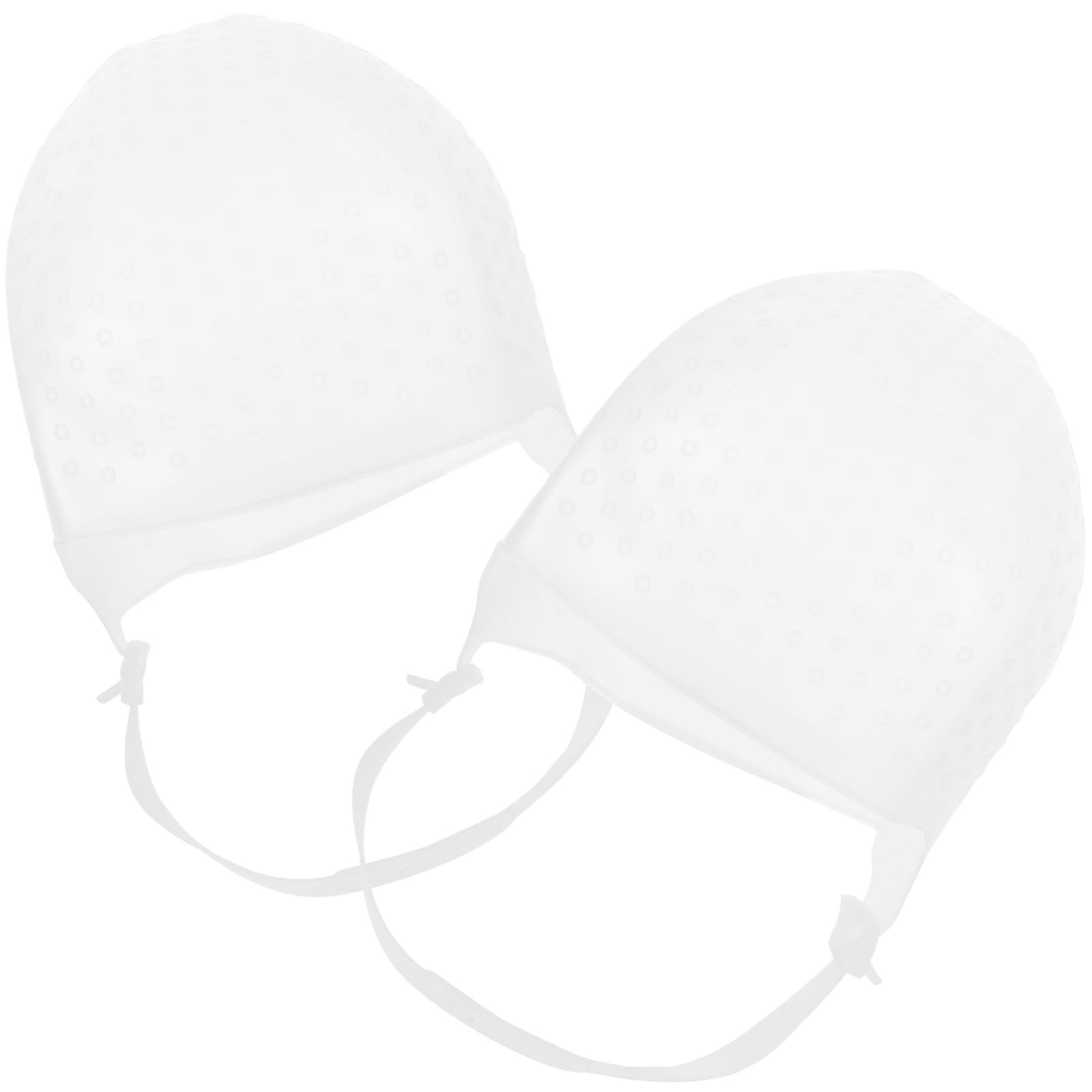 TOVINANNA Hair Coloring Highlighting Cap 2pcs Silicone Dyeing Hat for Home Hair Salon Supplies Straps Random Color