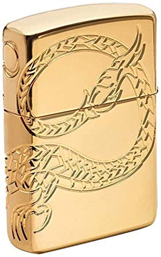 Zippo Gold Plate con Dragón Asiático miniatura 3