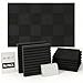 96 Pack Allxinlog Absorb the echo Acoustic Foam Panel Wedge Studio Soundproofing Wall Tiles 12" X 12" X 1" (96-BLACK)
