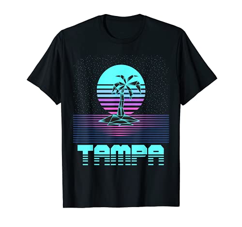 Tampa FL Retro Vintage 80s Palmera recuerdo Vaporware Camiseta