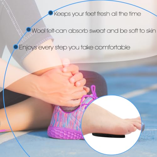 Image of Syhood 40 Pcs Metatarsal Pads for Men Women, 1 /4 Inch Thick Felt Ball of Foot Cushions, Forefoot Pain Relief Inserts, Metatarsal Foot Pads for Support and Pain Relief(Black,Flat)