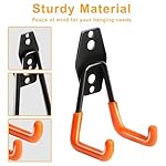 KURUI Heavy Duty Wall Hook for Hanging, 2 Pack Garage Tool Organizer Wall Mount, Metal Garage Storage Hooks for Ladder,Extension,Garden Tool, Small Utility Hook, Hose Holder for Outdoor and Indoors - Image 5