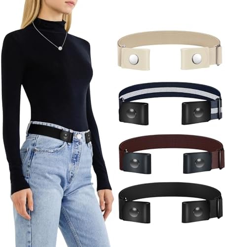 TOURZOO Belts for Women/Men Buckle Free Elastic Belt Invisible No Buckle Stretch Waist Belt For Jean Pants,Dresses,No Bulge