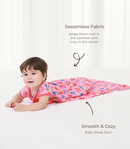 Image of Baby Sleep Sack Soft Wearable Blanket 2-Way Zipper Sleeping Bag for Girls Boys 0-3T, Viscose Made from Bamboo