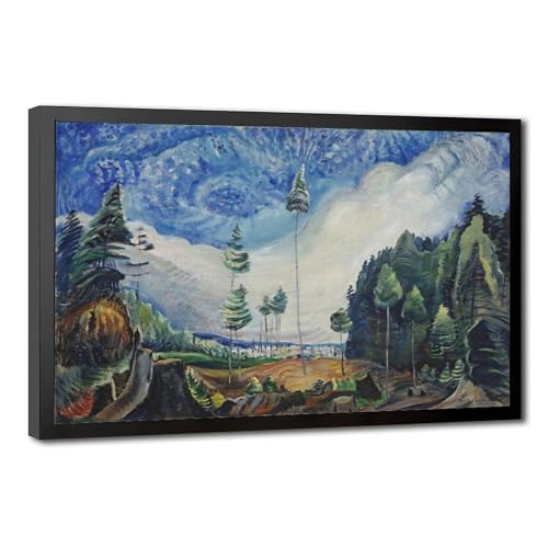 Impression sur toile Loggers Culls par Emily Carr affiche murale avec cadre à suspendre 20x30 cm