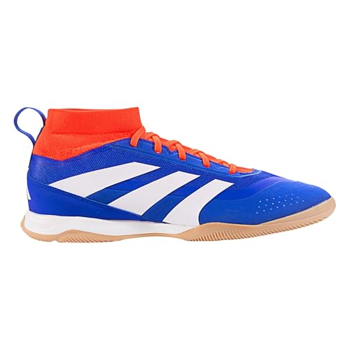 adidas Tênis unissex League Football Boots Indoor, Azul lúcido, branco/vermelho solar, 8 Women/7 Men
