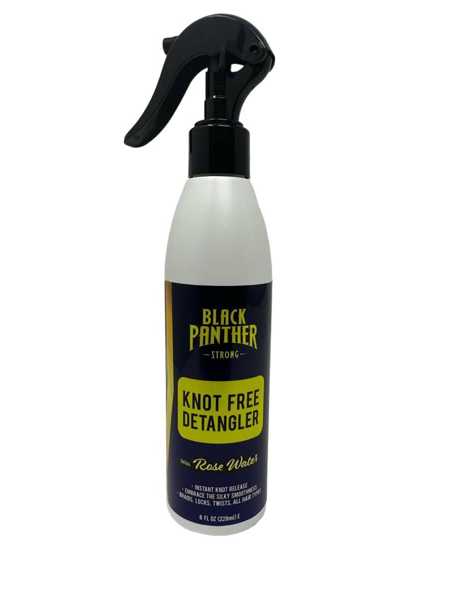 BLACK PANTHER STRONG DIAMOND EDGES Knot Free Hair Detangler and Multivitamin Leave In Conditioner With Rosewater 8 fl oz