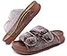 KuaiLu Women's Fluff Slippers Plantar Fasciitis Arch Support Platform Slippers Ladies Fashion Open Toe Faux Fur Sliders House Slipper, Brown Size 10