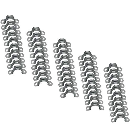 ZLYY 1/2 Inch Two-Hole Strap U-Bracket Assortment Kit - Stainless Steel Tube Strap Tension Clips