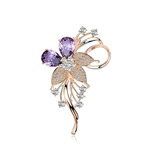 Broche rose 6.5x4cm pour pull et manteau, boucle d'écharpe élégante