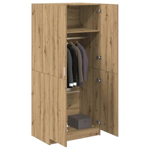 Snsowed Armario de Madera de ingeniería Roble Artesanal 80x52x180 cm, Armarios Dormitorio, Armario Ropero, Roperos De Dormitorio, Armario para Habitación - 855883