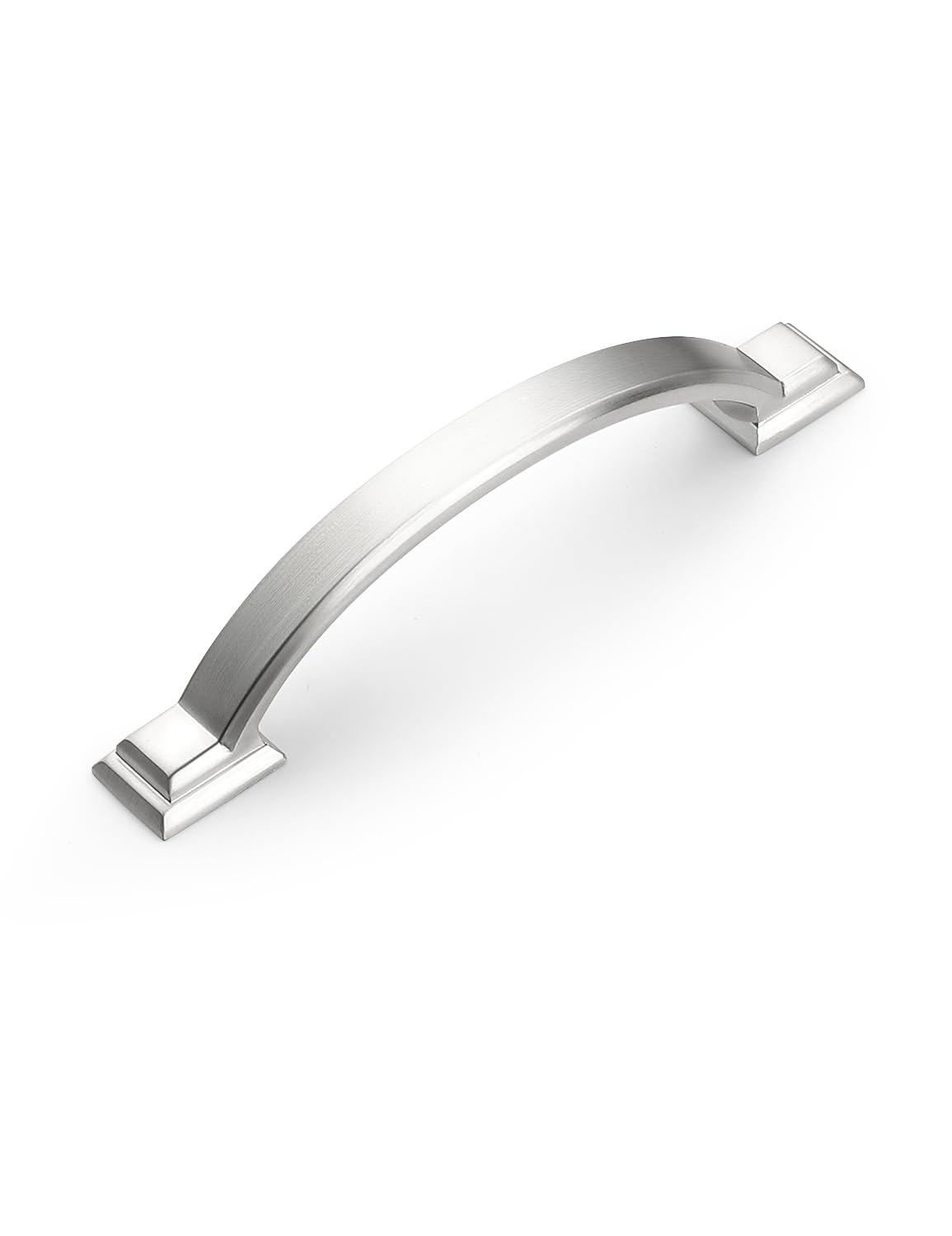 Mengico 20 Pack 3.75 inch (96mm) Satin Nickel Cabinet Pulls - Brushed Nickel Zinc Alloy Drawer Handles for Kitchen Cabinets & Dressers, Durable Arch Cabinet Hardware