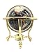 Limited Edition! Unique Art Since 1996 Black Pearl Swirl Table Top Gemstone World Globe with Tripod Gold Zinc Alloy Stand (BLACK PEARL WITH GOLD TRIPOD)