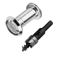 Türspion mit Sichtschutz 180° Weitwinkel Optische Glaslinsen, Tür Spion Bohrloch Ø 14mm, Einstellbare Länge Spion Türspione für 35-60mm Türen, mit 1 x Bohrer