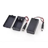 uxcell 2pcs 2.1 x 5.5mm Male Plug Case Box Holder w Cover for 9V Battery