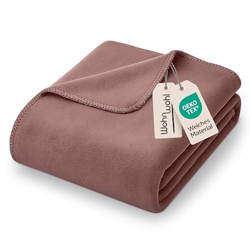 WOHNWOHL® Kuscheldecke (150x200cm) • Weiche Tagesdecke • Sofadecke •...