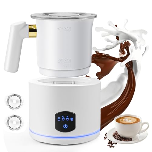 Mousseur à Lait électrique 4 En 1 - 590 Ml, 400W - Pour Lait Chaud/froid, Chocolat Chaud, Cappuccino - Acier Inoxydable, Arrêt Automatique