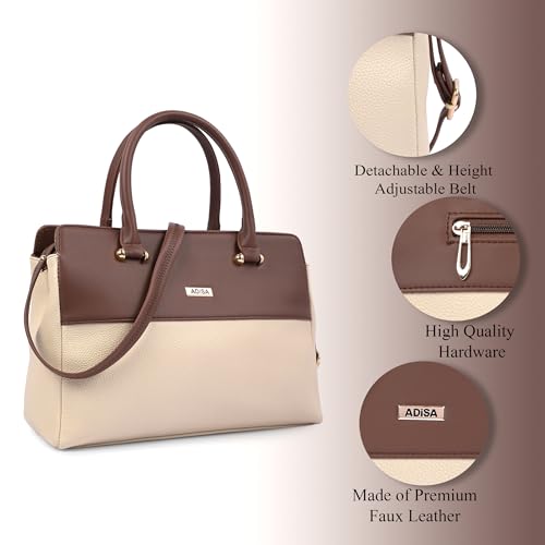 Image of Color Block Shoulder Handbag for Women - Stylish Crossbody Bag with Sling Belt, Ladies' Purse with Top Zipper Closure, Gift for Women and Girls (ADW4088)