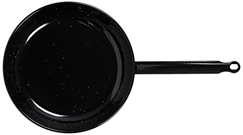 La Valenciana - Paellera (14 Cm, Acero Inoxidable, Esmaltado, Con 1 Asa), Color Negro, Negro, 30 Cm