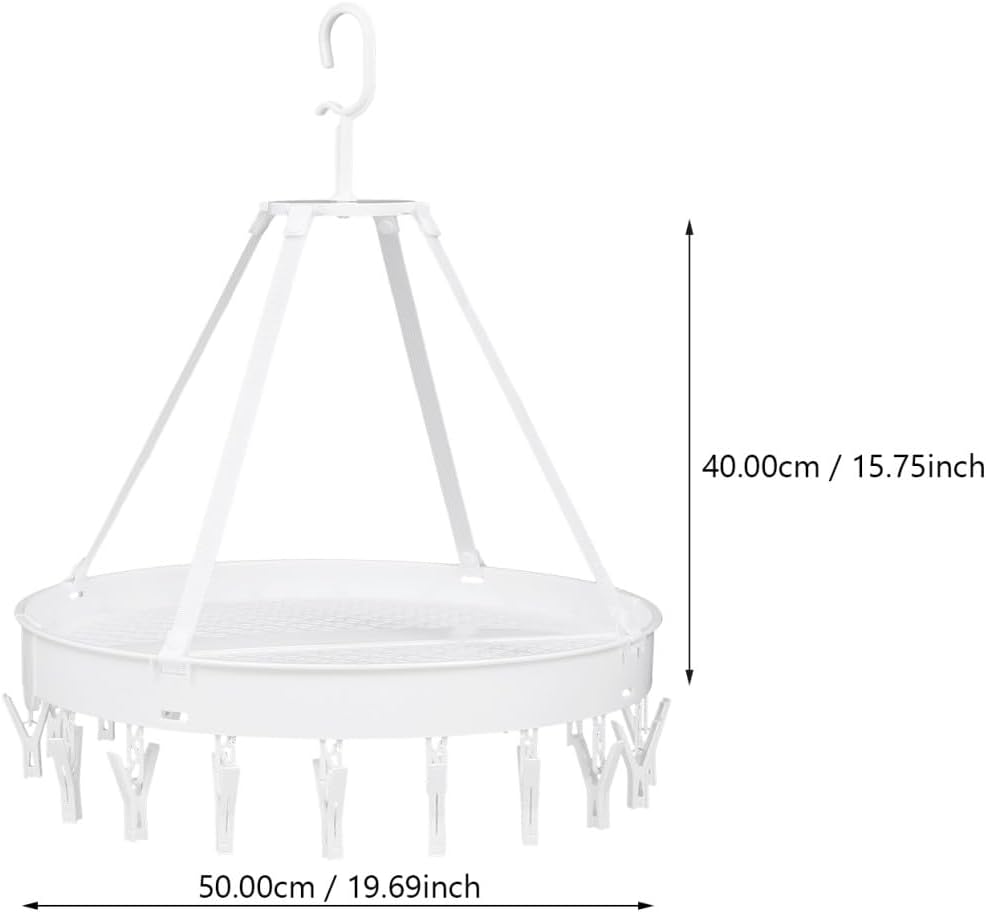 Foldable Windproof Clothes Drying Rack for Underwear, Bras, Socks – Single Layer White Laundry Organizer for Balcony and Indoor Use