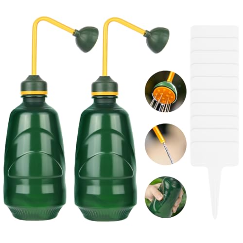 AOOSU Arrosoir Plante Interieur, 2Pcs Petit Arrosoir pour Bonsaïs, 450ml Pulvérisateur a Main pour Semis, Bonsaïs, Plantes Délicates et Fleurs (Vert)