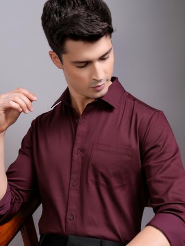 Image of Highlander Men's Slim Fit Formal Shirt | Solid Formal Shirt for Men | Comfortable Fabric | Stylish Design for Everyday Use & Office Wear
