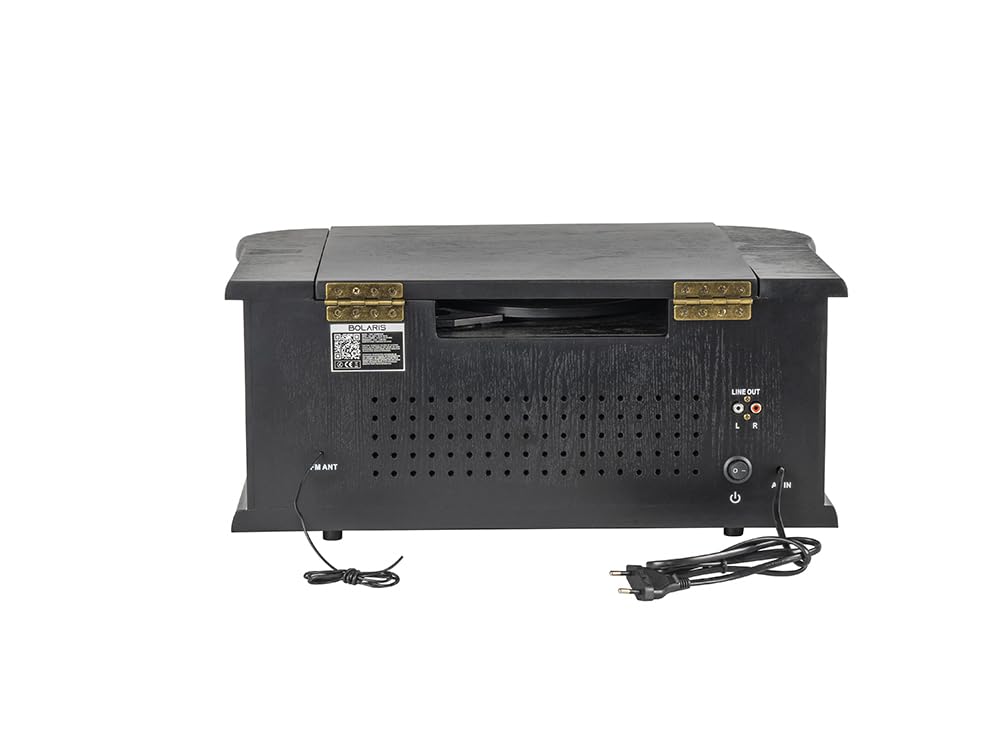 Giradischi in vinile Bluetooth 5.0 multifunzione 5 W RMS, CD, cassetta, FM, registrazione USB